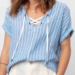 Rails Jeri Lace up Shirt- St German Stripe
